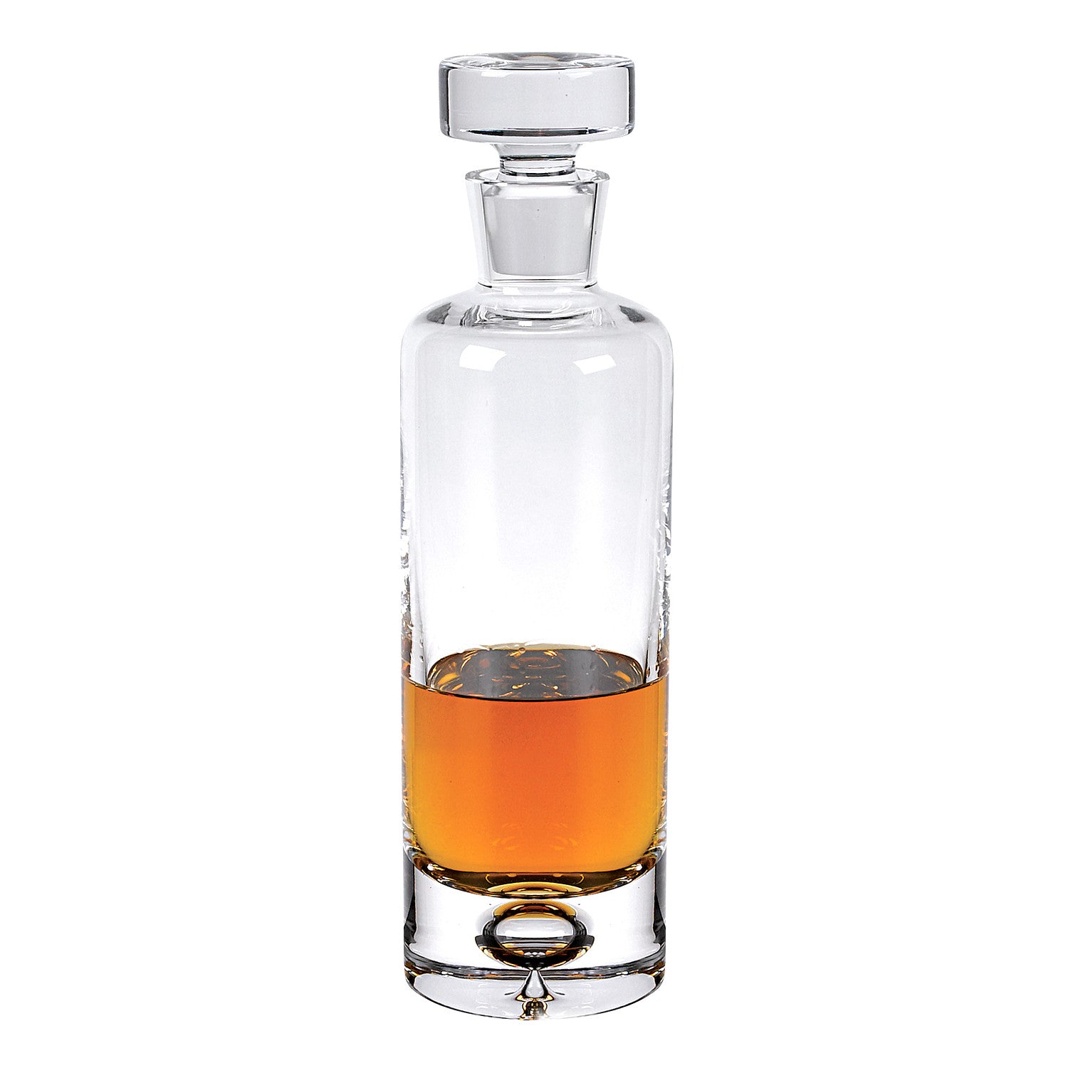 Mouth Blown European Crystal Round Decanter 28 Oz-Barware and Drinkware-DECOROLALA