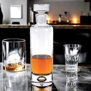 Mouth Blown European Crystal Round Decanter 28 Oz-Barware and Drinkware-DECOROLALA