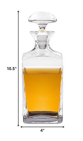 Mouth Blown European Crystal Scotch Or Whiskey Decanter 34 Oz-Barware and Drinkware-DECOROLALA