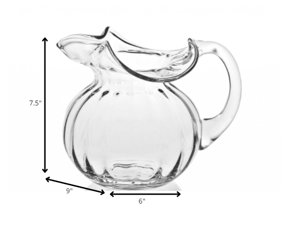 Mouth Blown Glass Pitcher 42 Oz-Barware and Drinkware-DECOROLALA