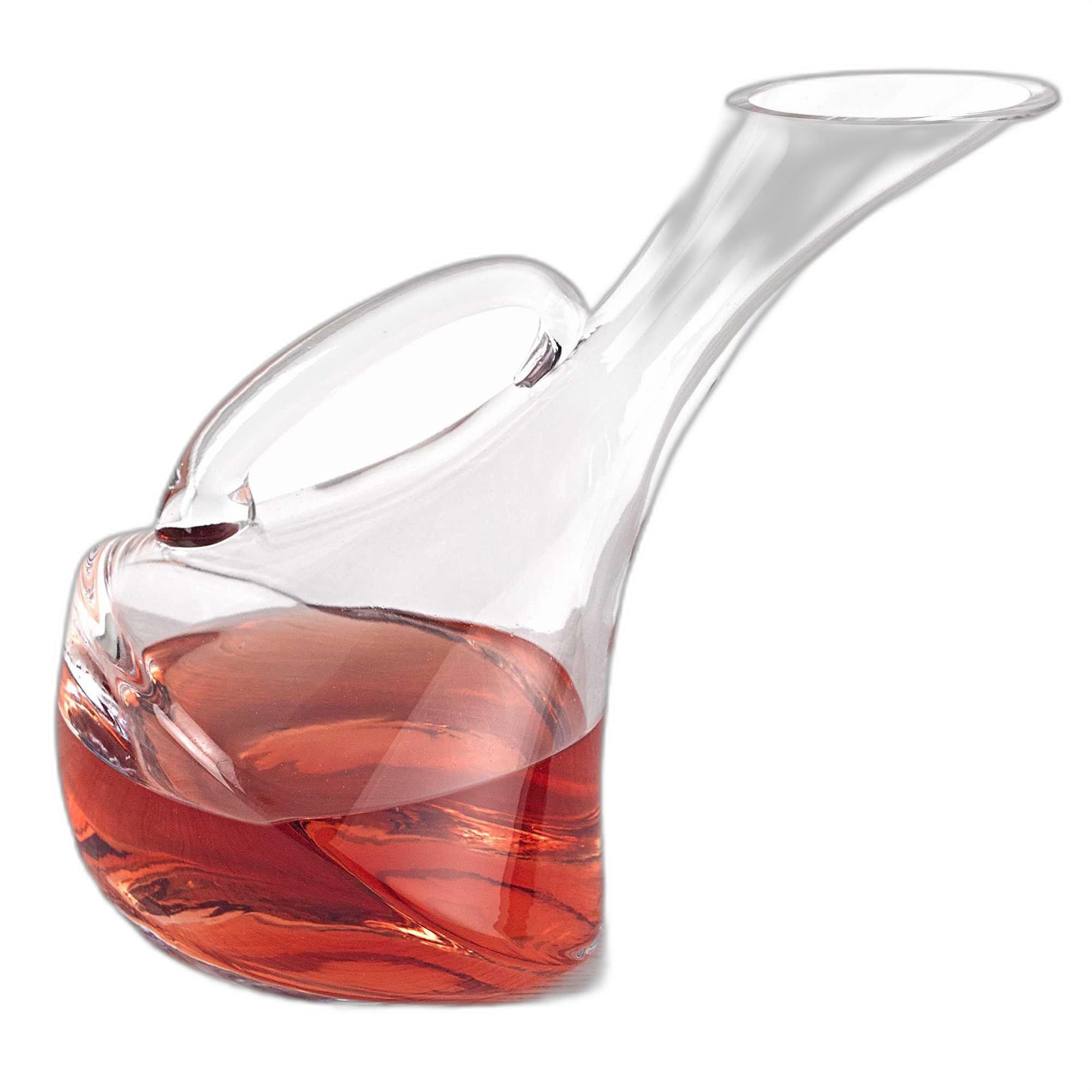 Mouth Blown Glass Wine Carafe 32 Oz-Barware and Drinkware-DECOROLALA