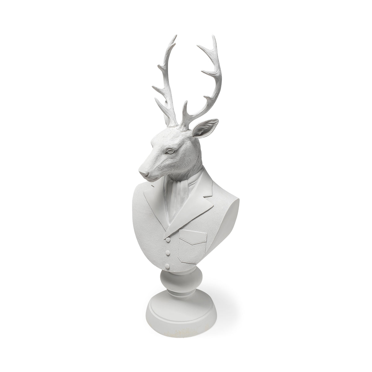 Mozart 22.5" Painted Resin Deer in a Suit Bust-Decorative Objects-DECOROLALA