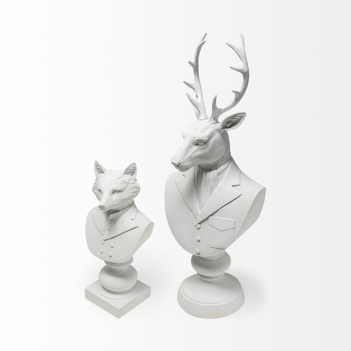 Mozart 22.5" Painted Resin Deer in a Suit Bust-Objects-DECOROLALA