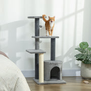 Multi-Level Cat Tree with Sisal Scratching Post - Grey 41"H-Cats-DECOROLALA