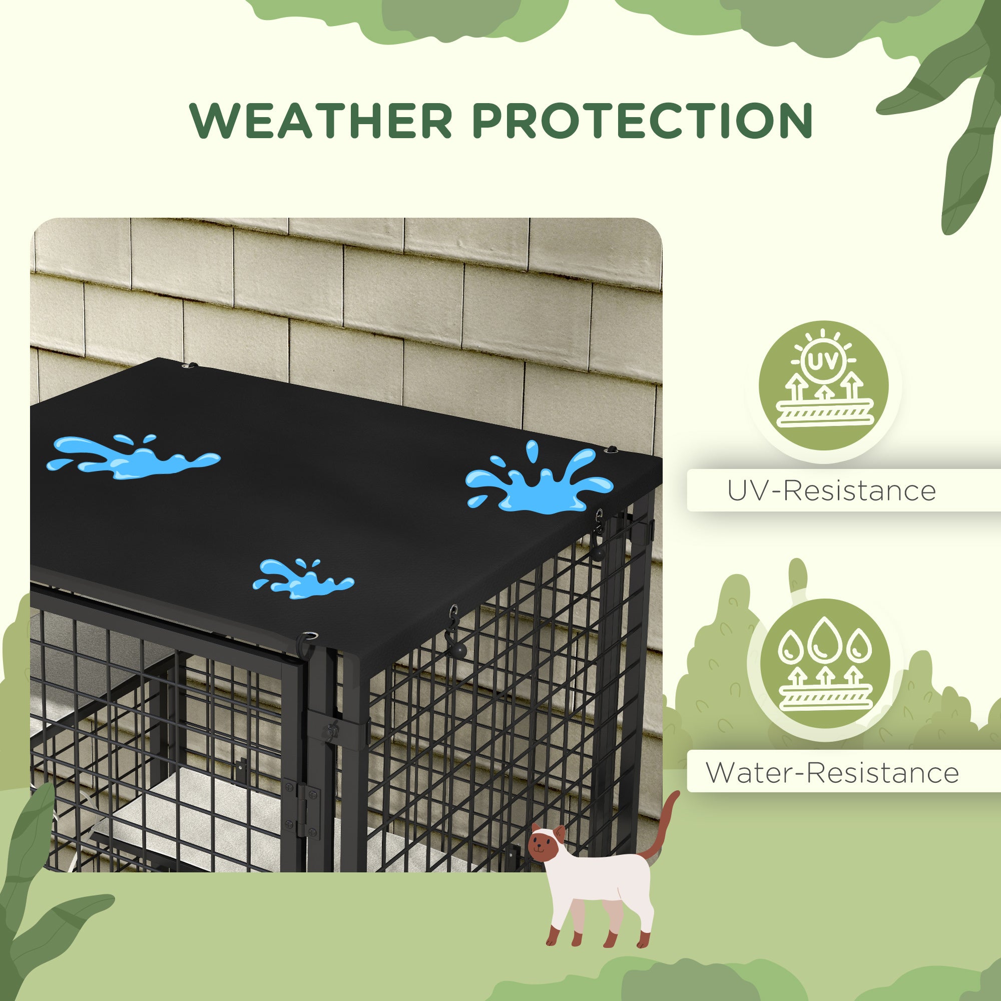 Multi-Level Outdoor Steel Catio Enclosure - Black 71"-DECOROLALA