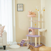 Multi-level Cat Tower with Sisal Covered Scratching Posts-M-Cat Trees & Scratchers-DECOROLALA