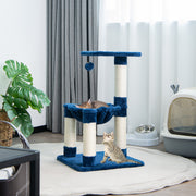 Multi-level Cat Tree with Scratching Posts and Cat Hammock-Blue-Cat Trees & Scratchers-DECOROLALA