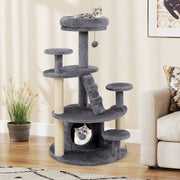 Multi-level Kitty Tower with Condo and Climbing Ladder-Gray-Cat Trees & Scratchers-DECOROLALA