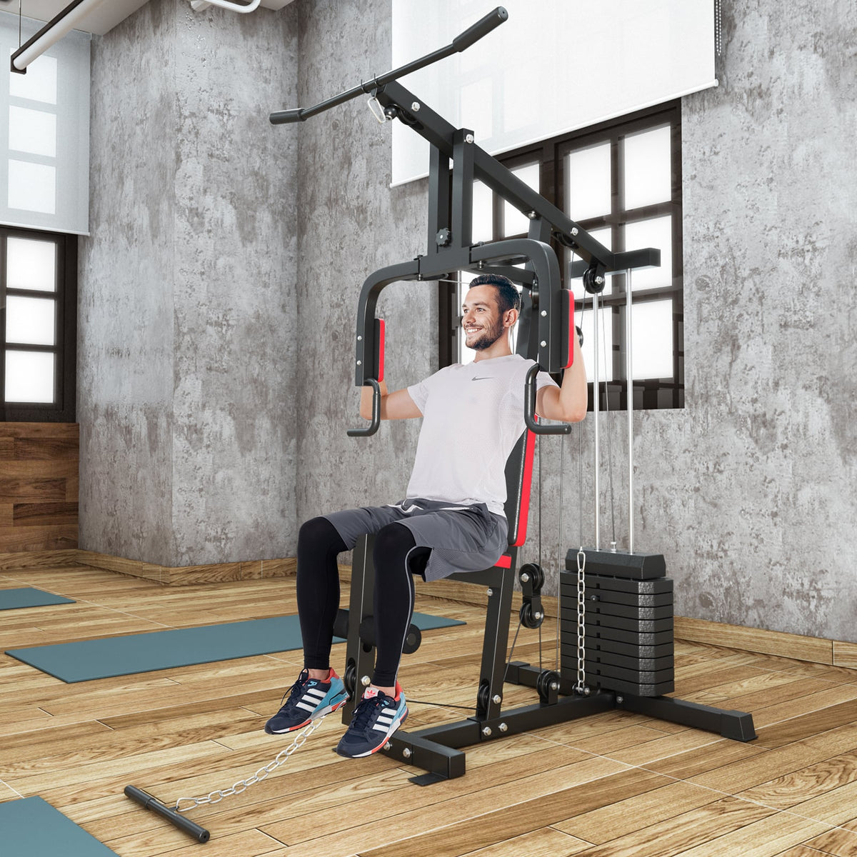 Multifunction Cross Trainer Workout Machine-Weight Lifting Benches, Racks & Bars-DECOROLALA