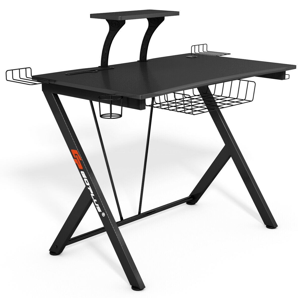 Multifunctional E-Sport Gaming Desk with Headset Hook and Cup Holder-Gaming Desks-DECOROLALA