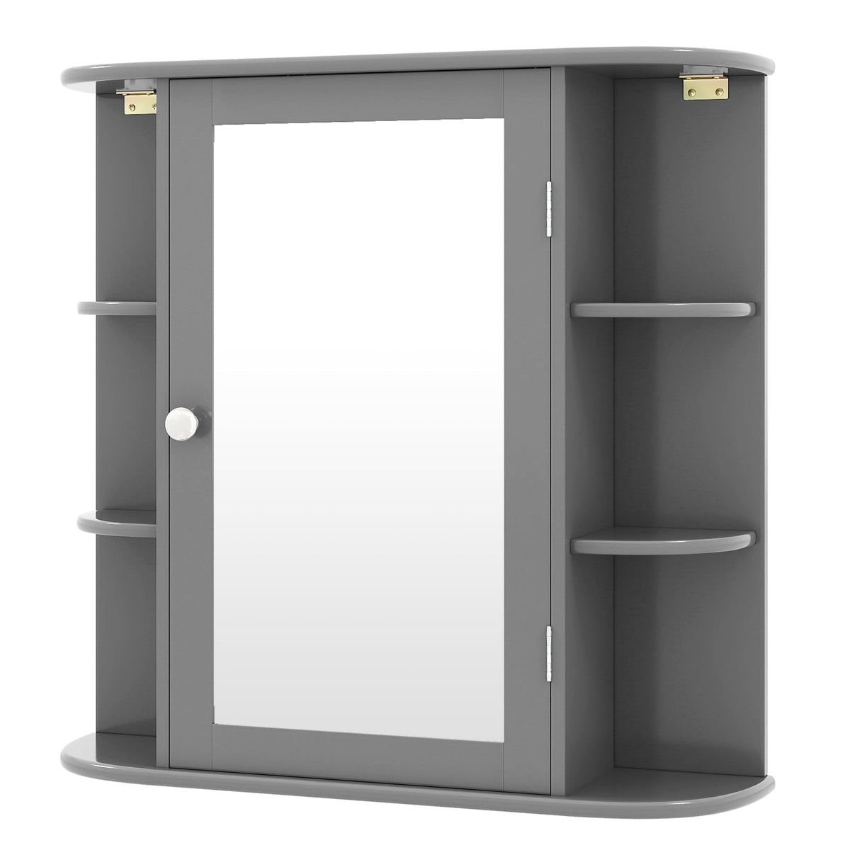 Multipurpose Mount Wall Surface Bathroom Storage Cabinet with Mirror-Gray-Wall Cabinets-DECOROLALA