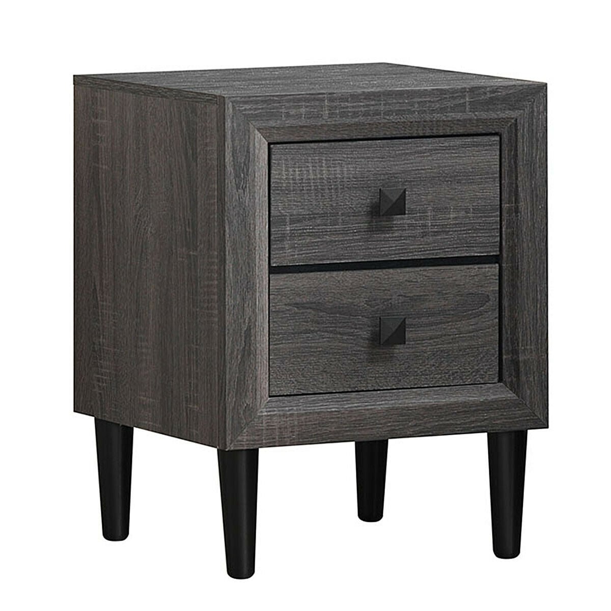 Multipurpose Retro Bedside Nightstand with 2 Drawers-Nightstands-DECOROLALA