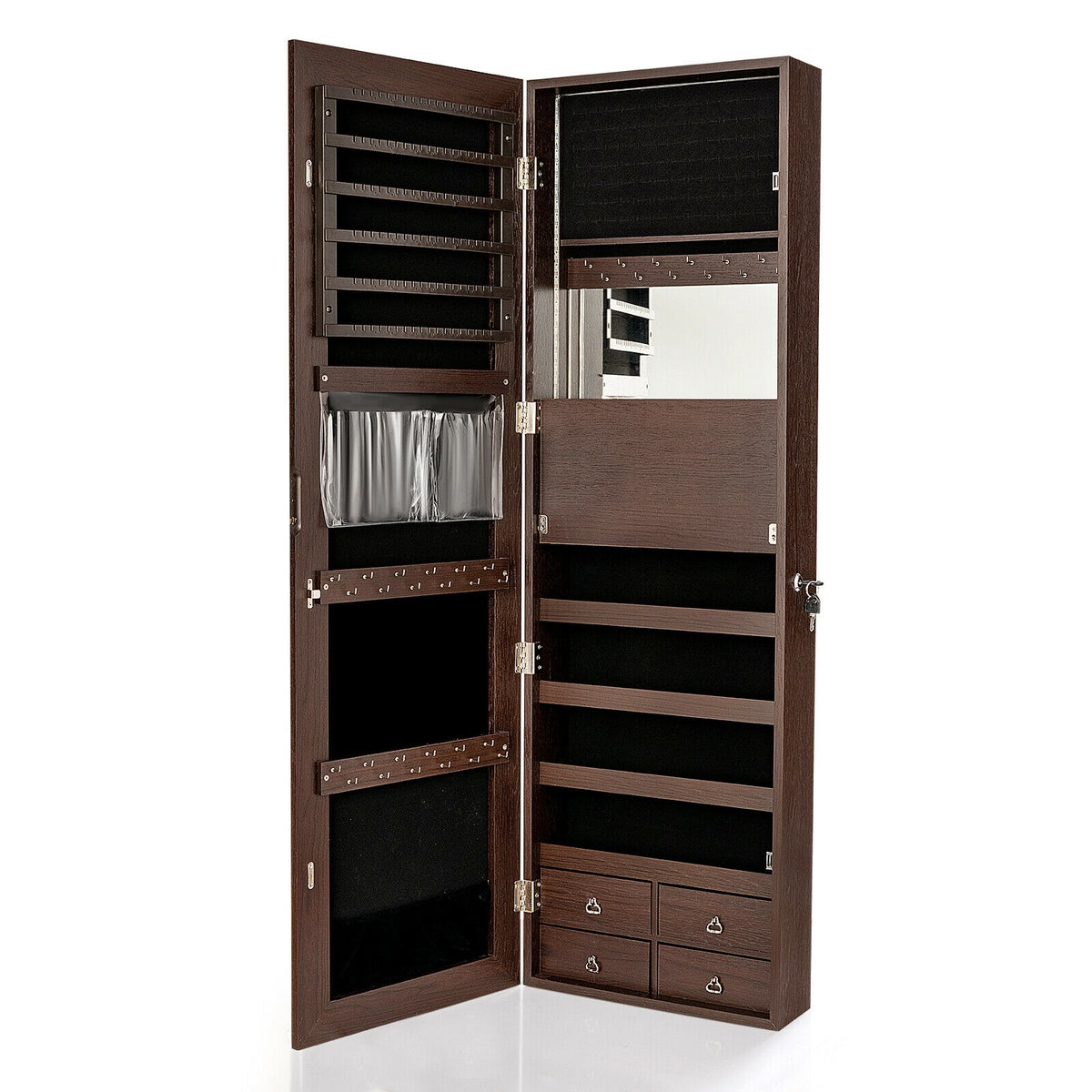 Multipurpose Storage Cabinet with 4 Drawers-Brown-Jewelry Armoires-DECOROLALA