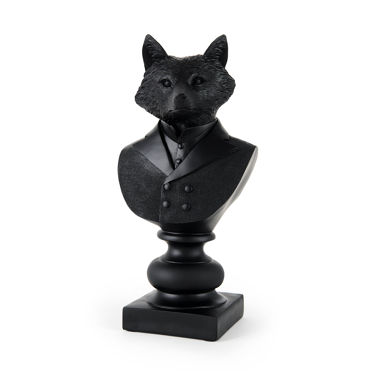 Murray 13" Painted Resin Fox in a Suit Bust-Decorative Objects-DECOROLALA