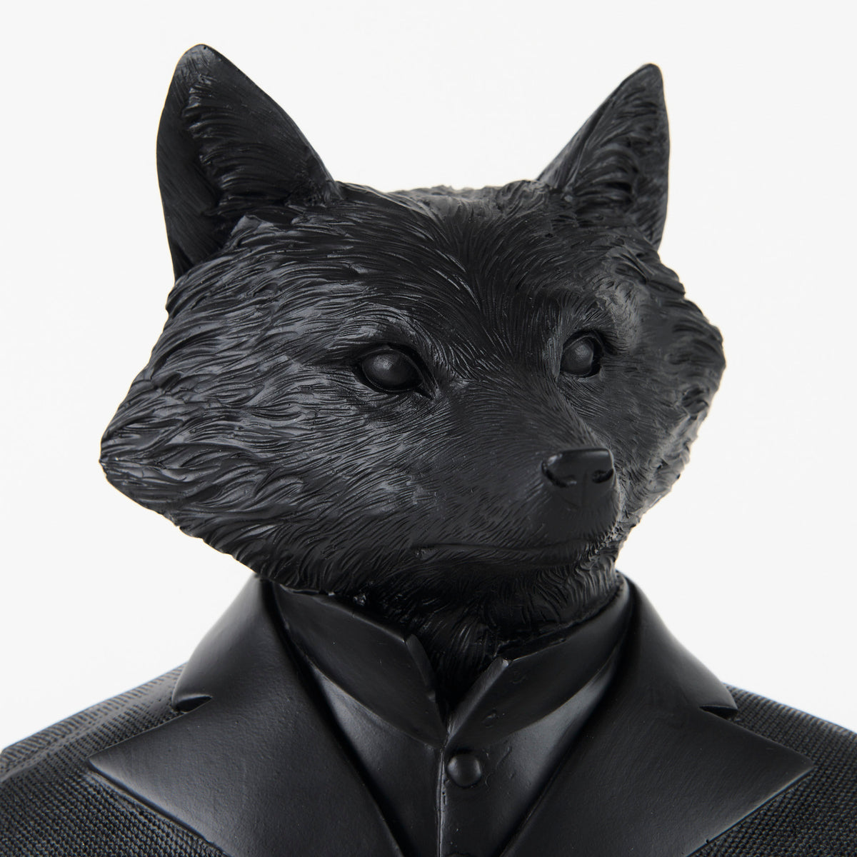 Murray 13" Painted Resin Fox in a Suit Bust-Objects-DECOROLALA