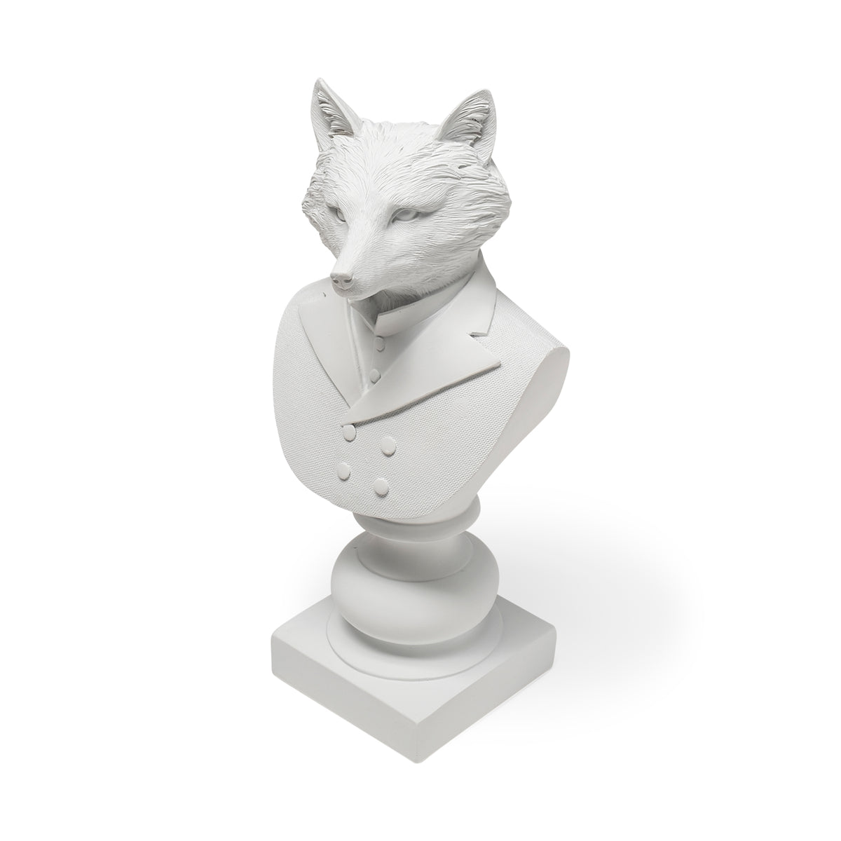 Murray 13" Painted Resin Fox in a Suit Bust-Objects-DECOROLALA