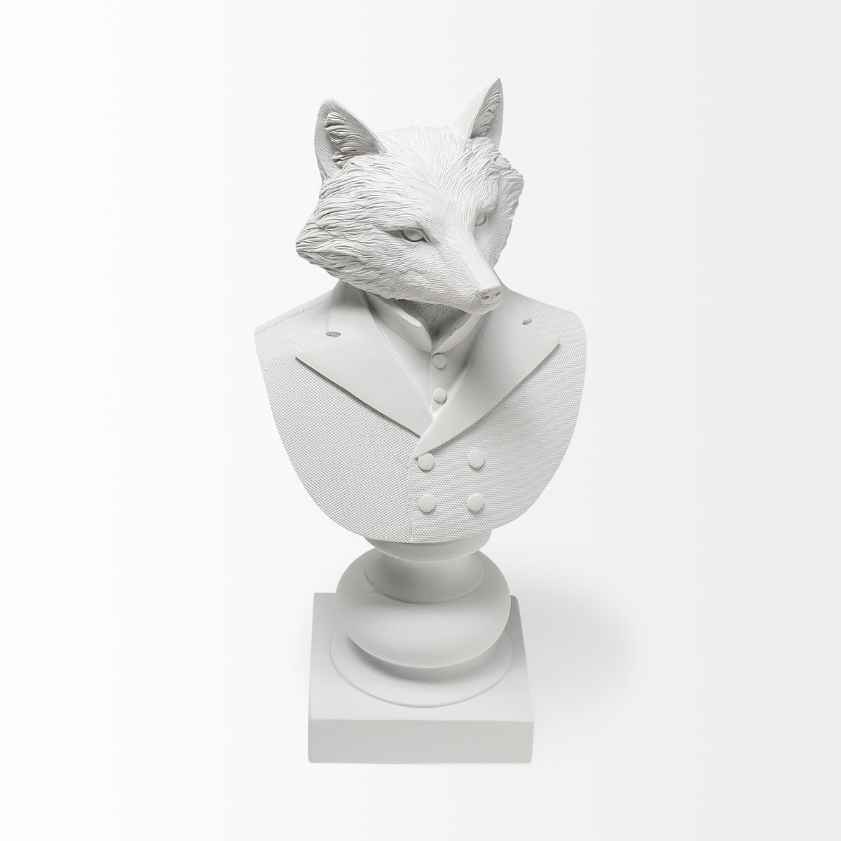 Murray 13" Painted Resin Fox in a Suit Bust-Objects-DECOROLALA