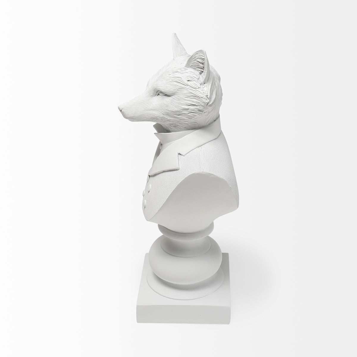 Murray 13" Painted Resin Fox in a Suit Bust-Objects-DECOROLALA