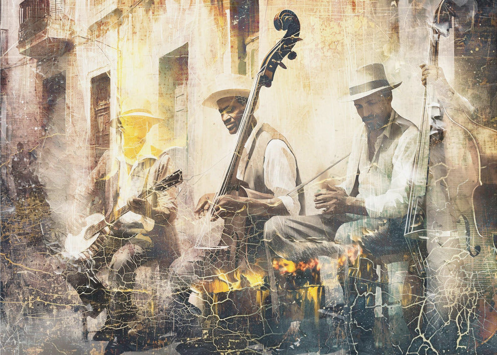 Music Art Illustration 11 Jazz Band-canvas-DECOROLALA