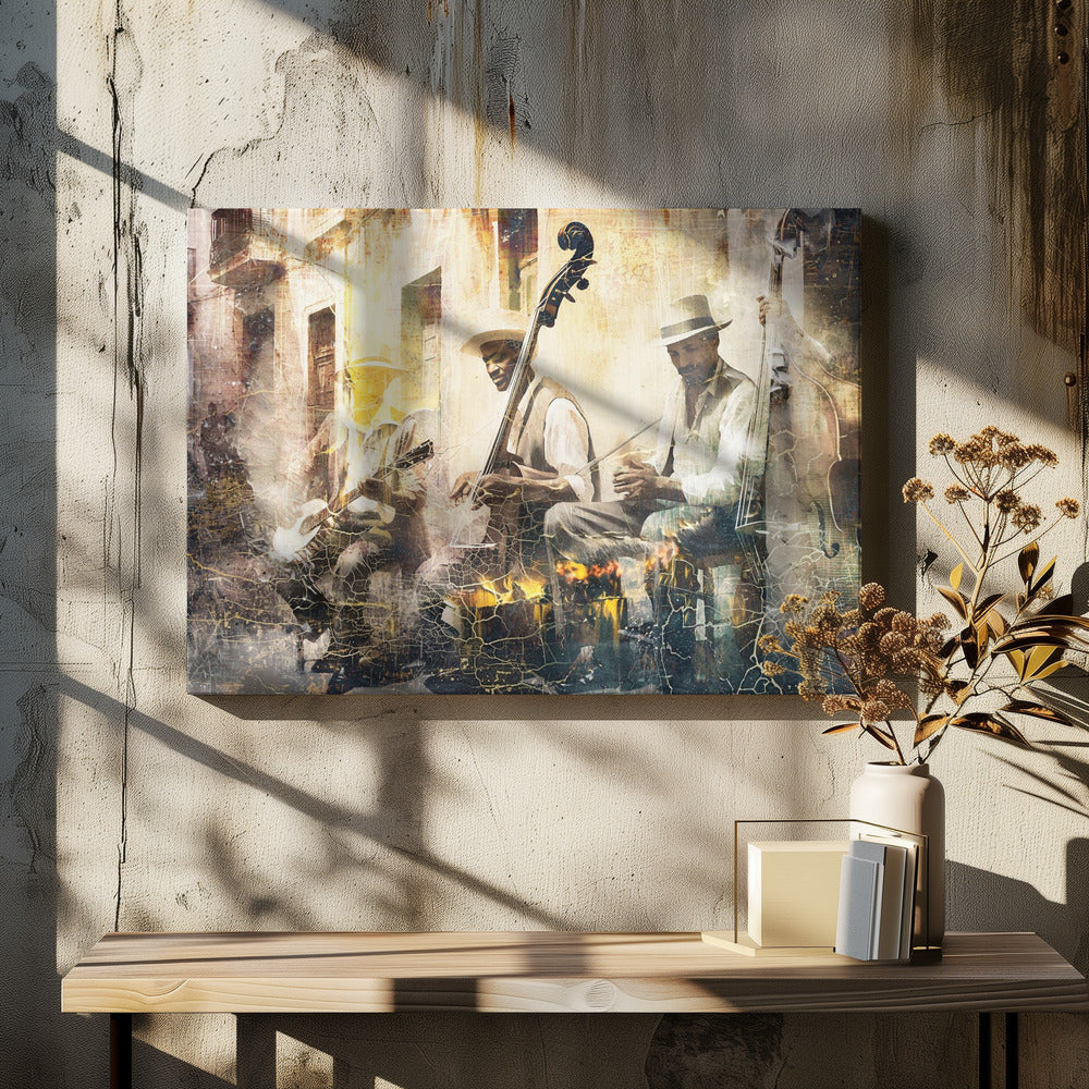 Music Art Illustration 11 Jazz Band-canvas-DECOROLALA