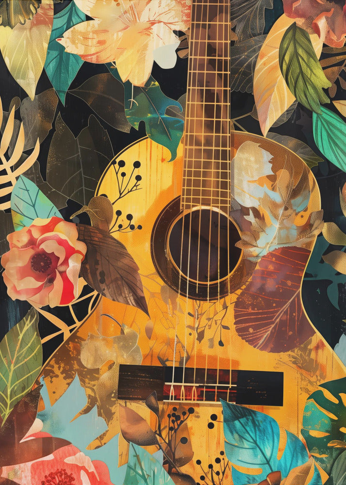 Music Guitar Collage Canvas Print-Canvas Print-DECOROLALA