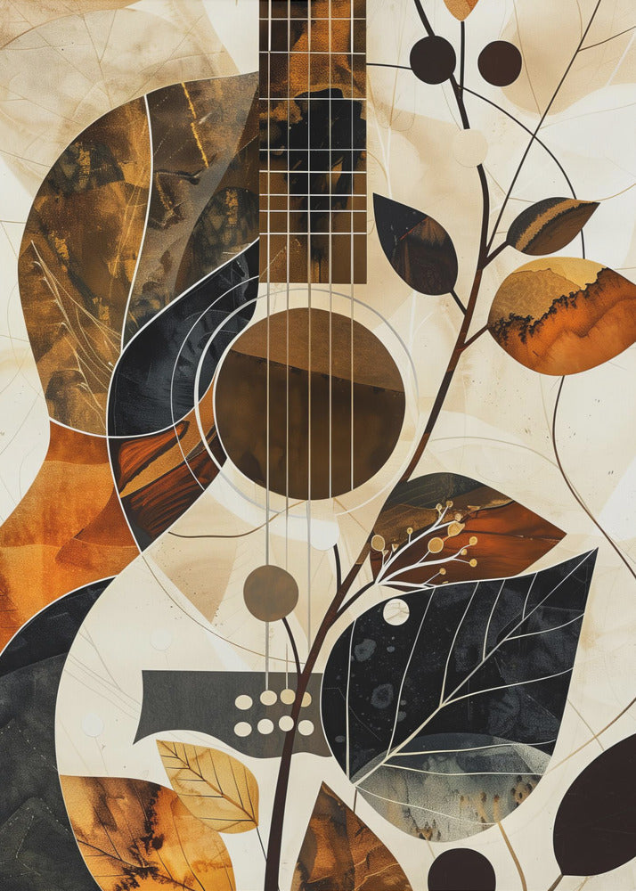 Music Guitar Collage Canvas Print by Justyna Jaszke-Canvas Print-DECOROLALA