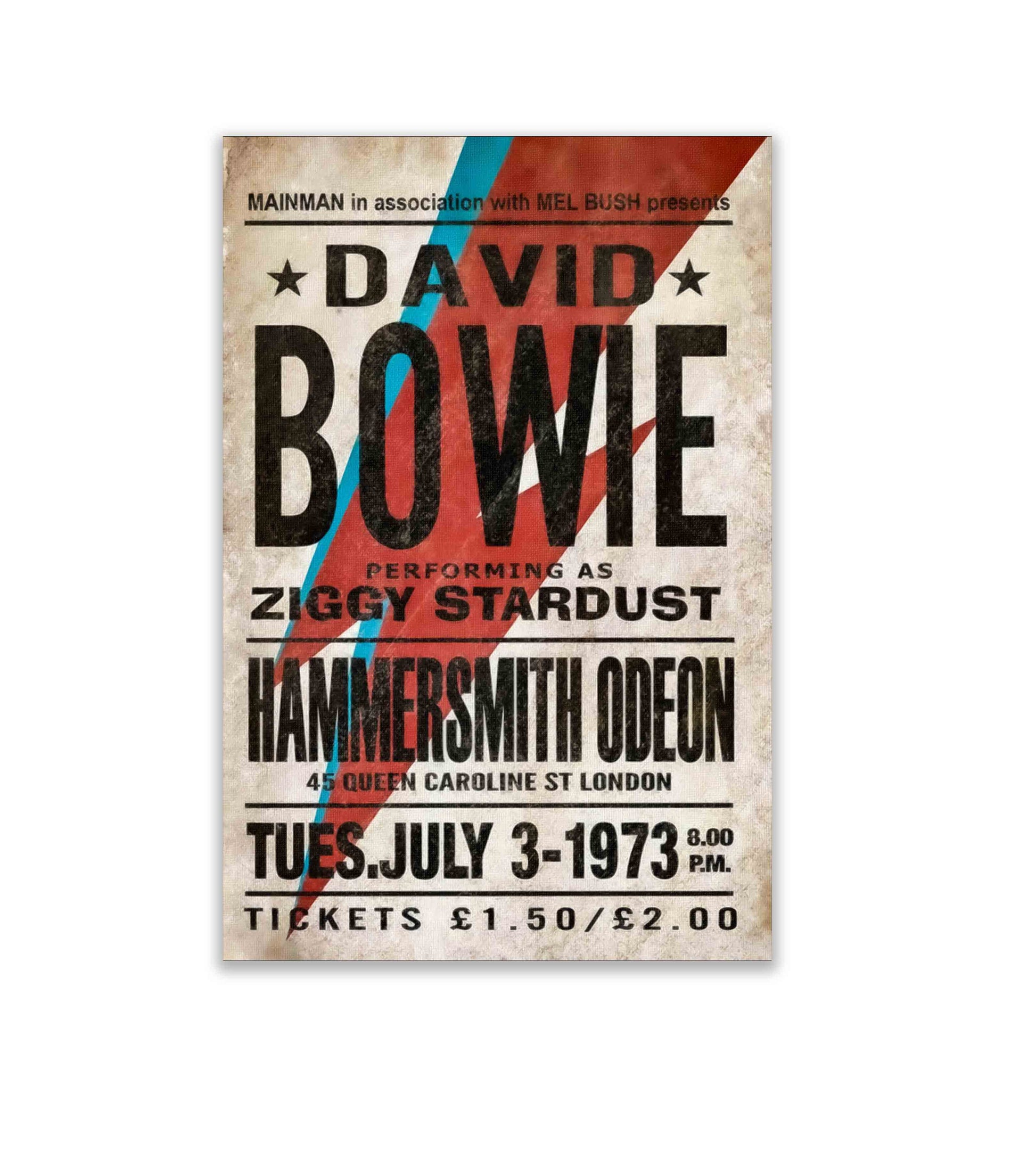 Music Poster David Bowie Hammersmith -Vintage Music Wall Decor-Wall Art-DECOROLALA