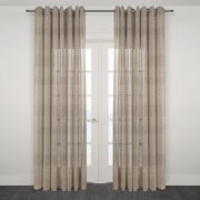 Mykonos Horizontal Striped Jacquard Sheer Grommet Curtain 108" x 95"-Curtains-DECOROLALA