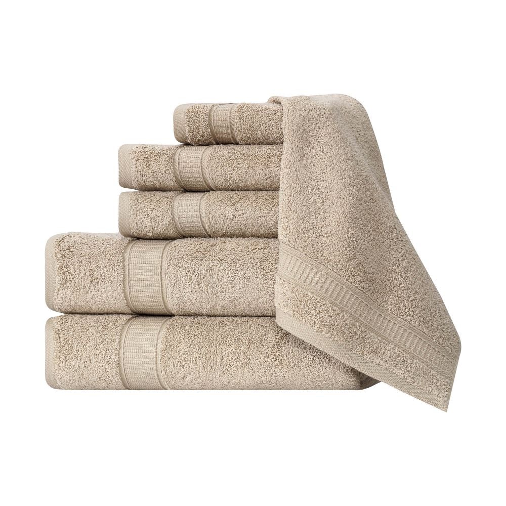 Turkish Cotton Full Bath Towel Set of 6-Towels & Robes-DECOROLALA