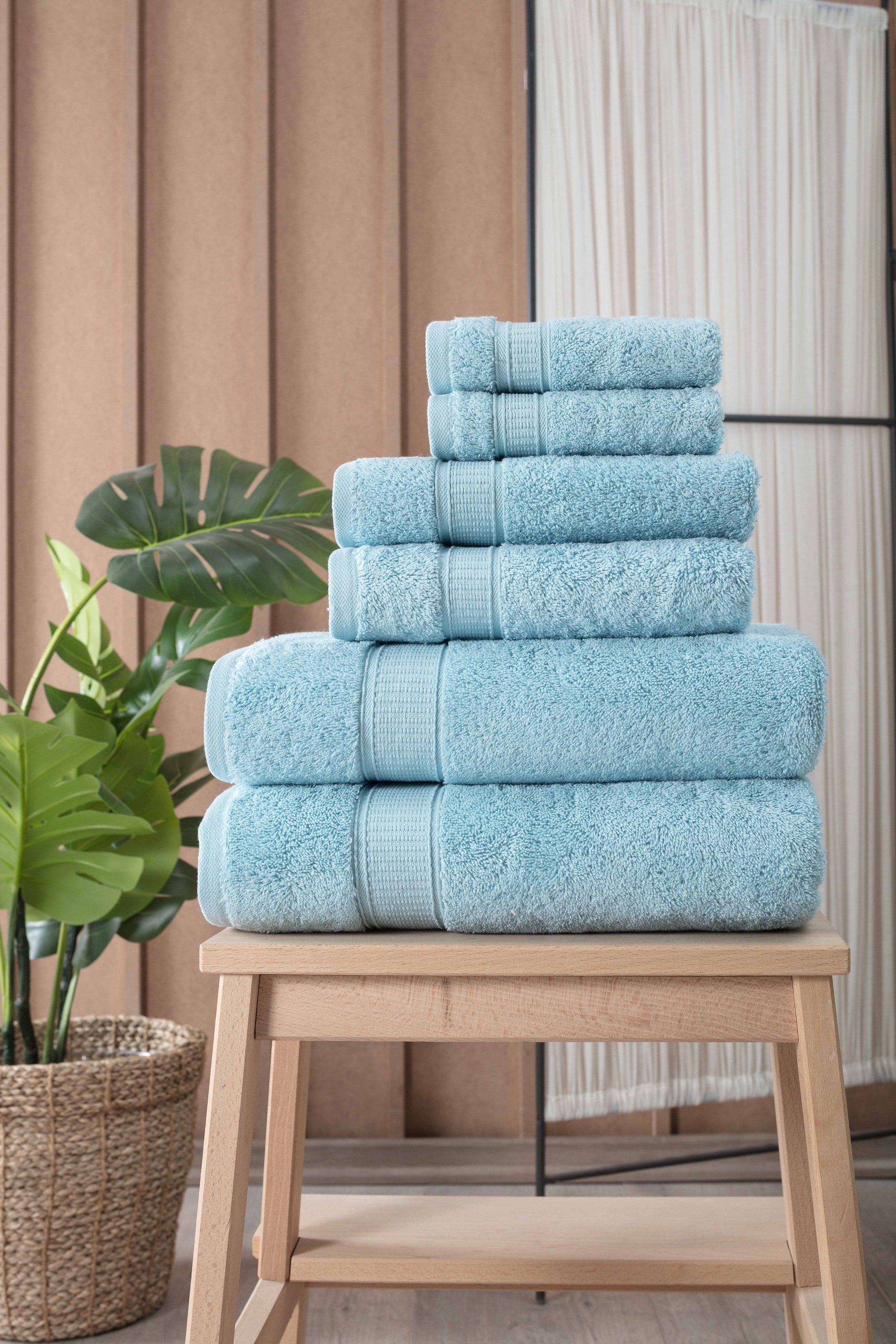 Turkish Cotton Full Bath Towel Set of 6-Towels & Robes-DECOROLALA