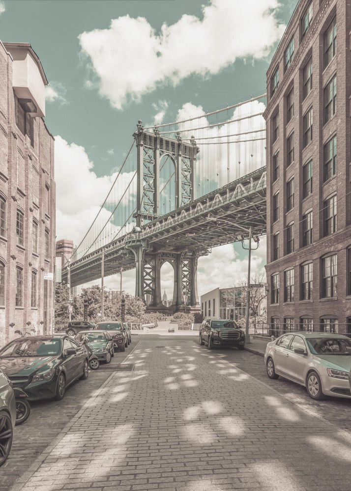 NEW YORK CITY Manhattan Bridge | urban vintage style-canvas-DECOROLALA