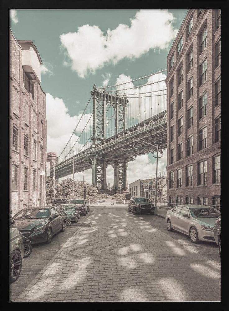 NEW YORK CITY Manhattan Bridge | urban vintage style-canvas-DECOROLALA