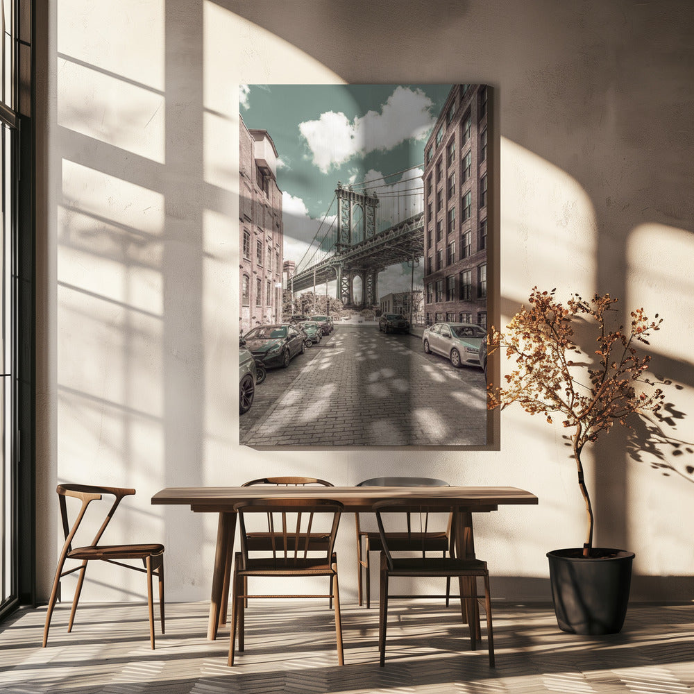 NEW YORK CITY Manhattan Bridge | urban vintage style-canvas-DECOROLALA