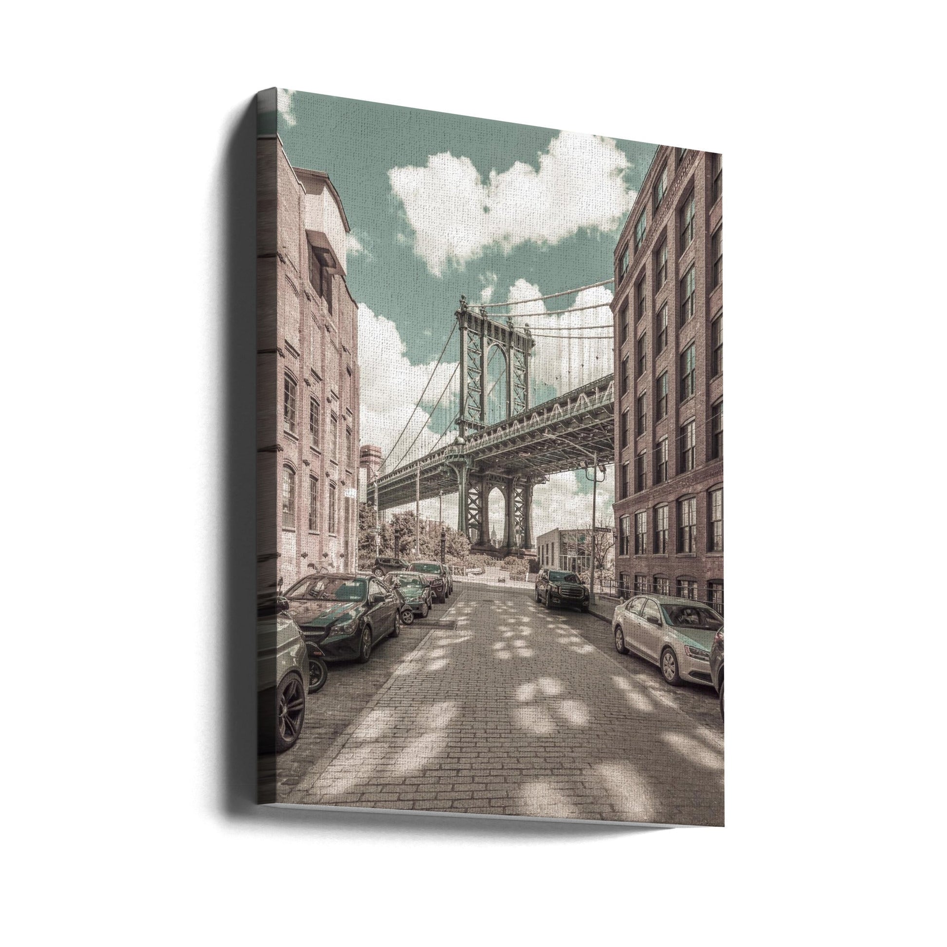 NEW YORK CITY Manhattan Bridge | urban vintage style-canvas-DECOROLALA