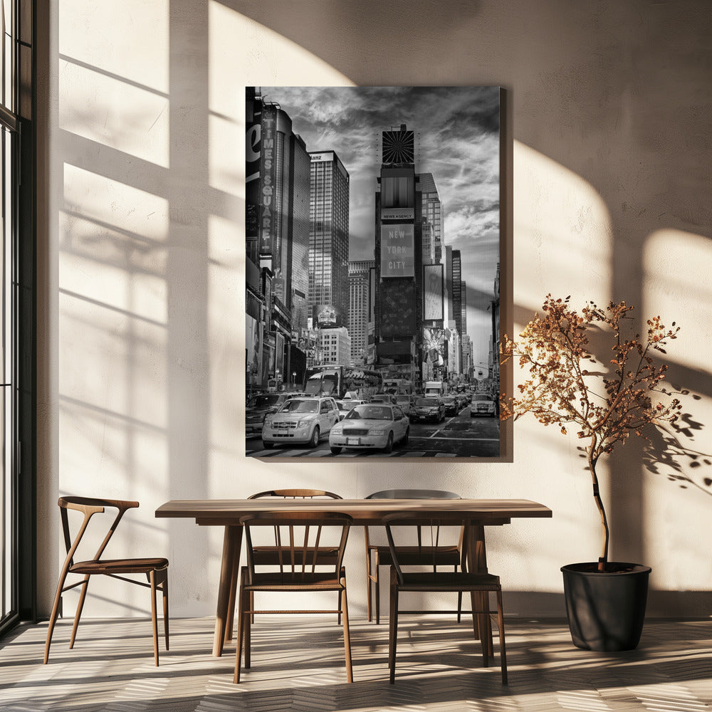 NEW YORK CITY Times Square - Monochrome-canvas-DECOROLALA