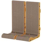 2PCS Cat Scratching Board L Shape Cat Scratcher Cat Scratching Pad with 3 Toy Balls, Catnip