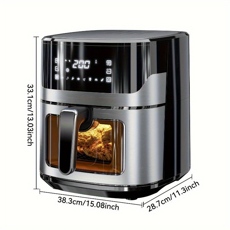 NNETM 6.5L Air Fryer - 8-in-1 Digital 1600W Stainless Steel Black-Air Fryer Accessories-DECOROLALA