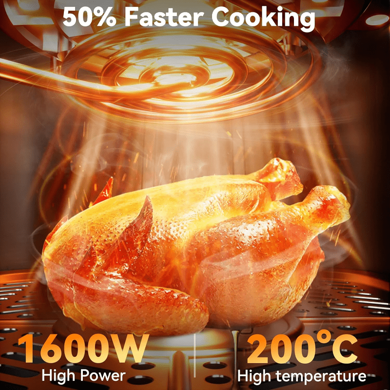 NNETM 6.5L Stainless Air Fryer - 1600W Digital Touch Screen-Air Fryer Accessories-DECOROLALA