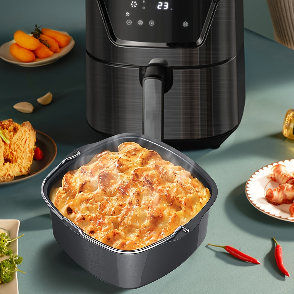 NNETM Round Air Fryer Cake Pan - Non-Stick Black 17.78cm-Bakeware & Accessories-DECOROLALA