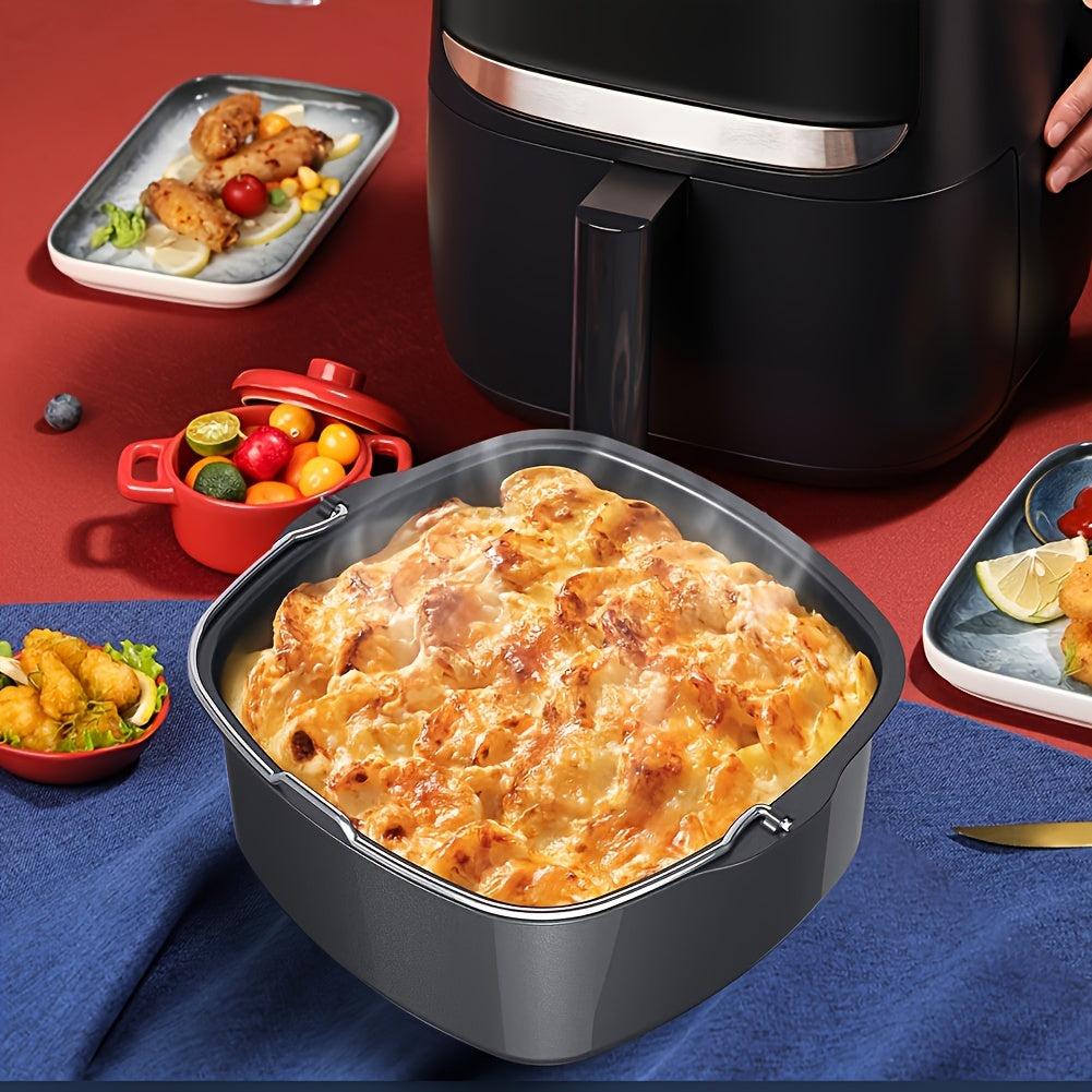 NNETM Round Air Fryer Cake Pan - Non-Stick Black 17.78cm-Bakeware & Accessories-DECOROLALA