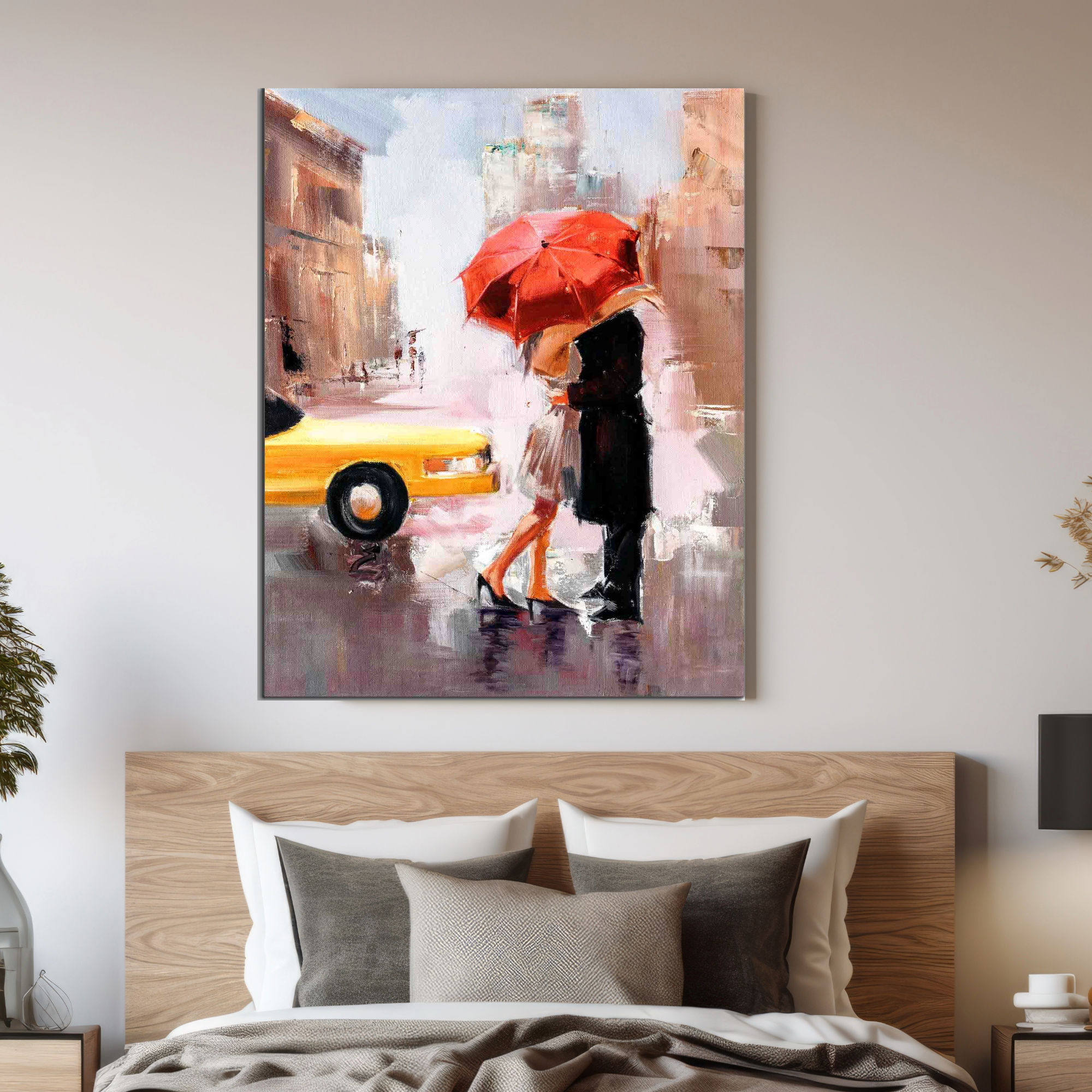 NYC Kiss Gold Detail Canvas Wall Art-Wall Art-DECOROLALA