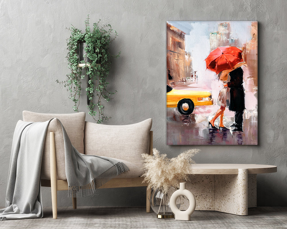 NYC Kiss Gold Detail Canvas Wall Art-Wall Art-DECOROLALA