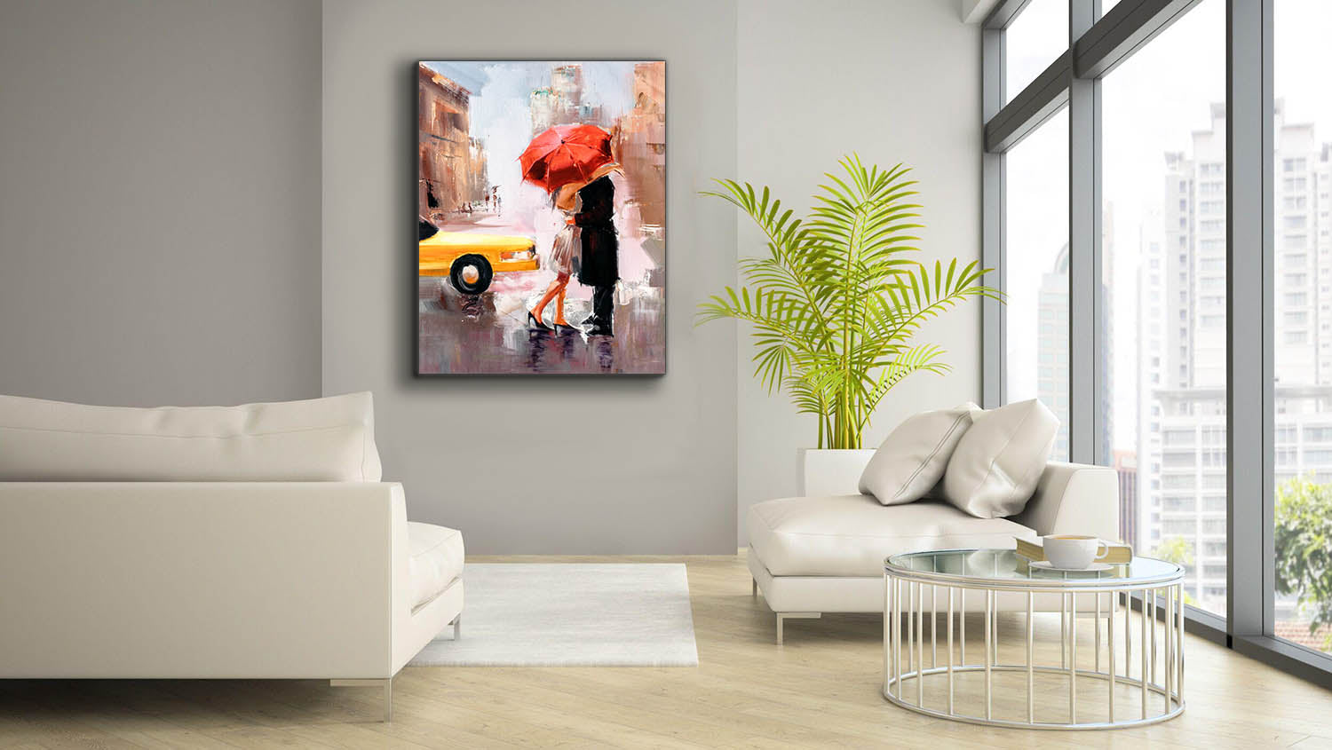 NYC Kiss Gold Detail Canvas Wall Art-Wall Art-DECOROLALA