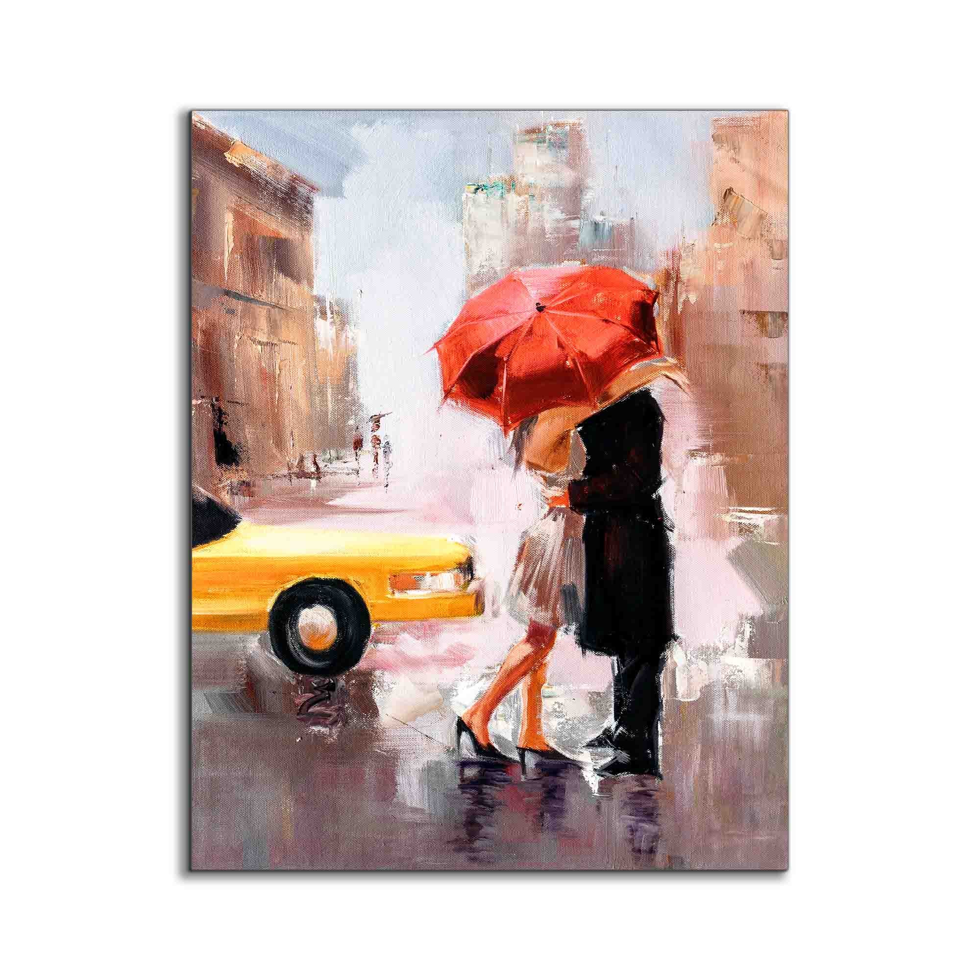NYC Kiss Gold Detail Canvas Wall Art-Wall Art-DECOROLALA