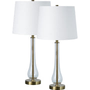 Nabi 26.5" Length Table Lamp- Set of two, Antique Brass-Table Lamp- Set of two-DECOROLALA