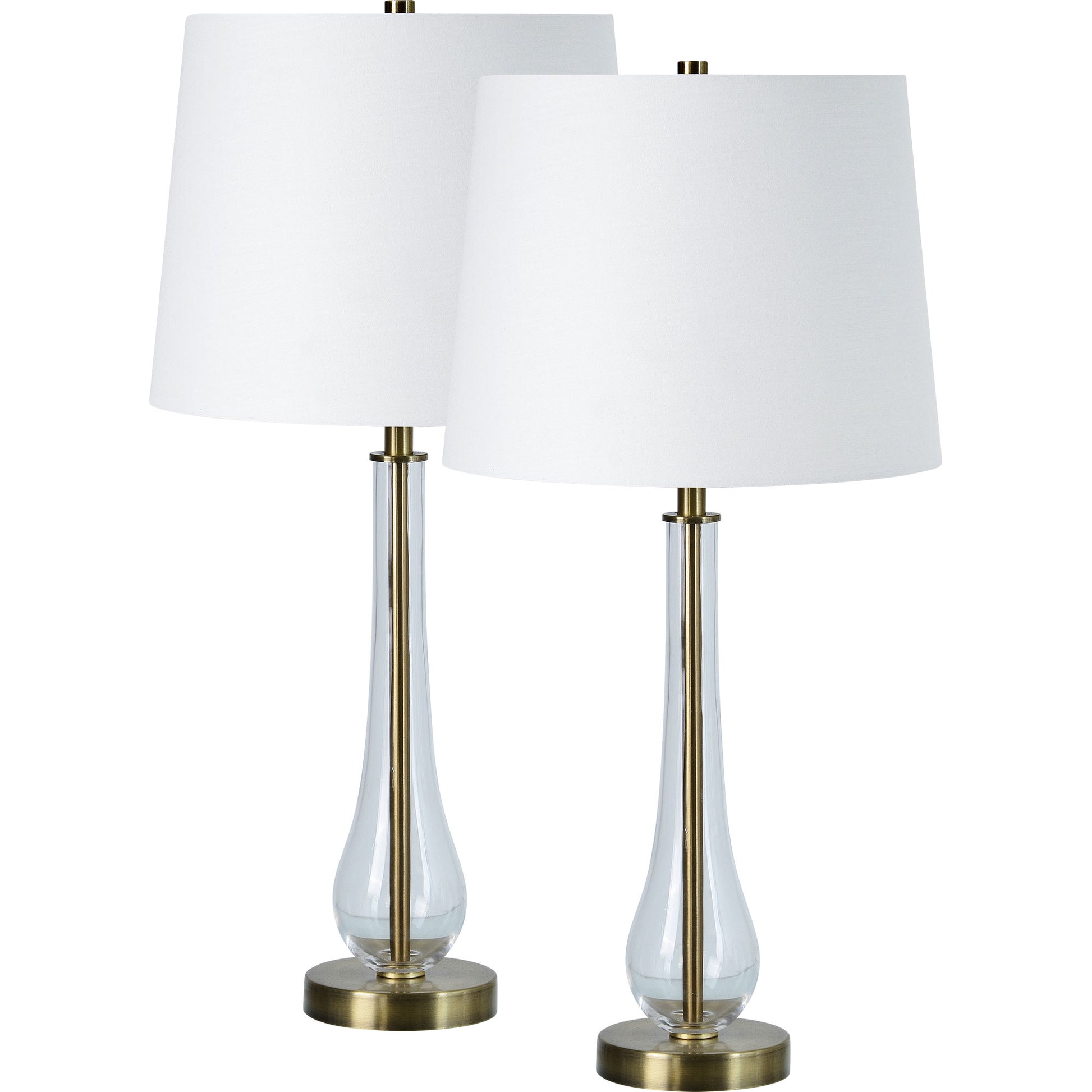 Nabi 26.5" Length Table Lamp- Set of two, Antique Brass-Table Lamp- Set of two-DECOROLALA