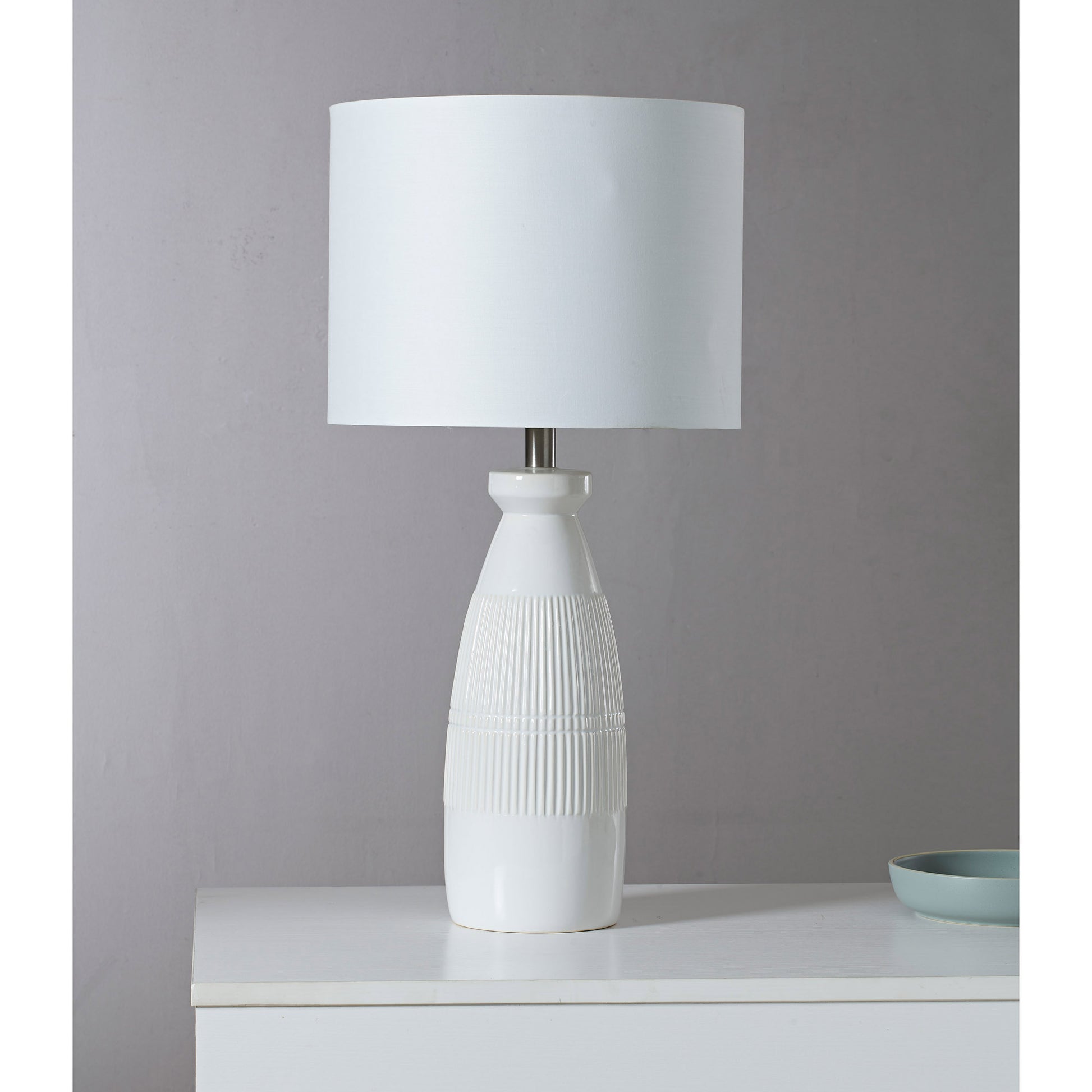 Nado 26.25" Length Table Lamp, Off-White-Table Lamp-DECOROLALA