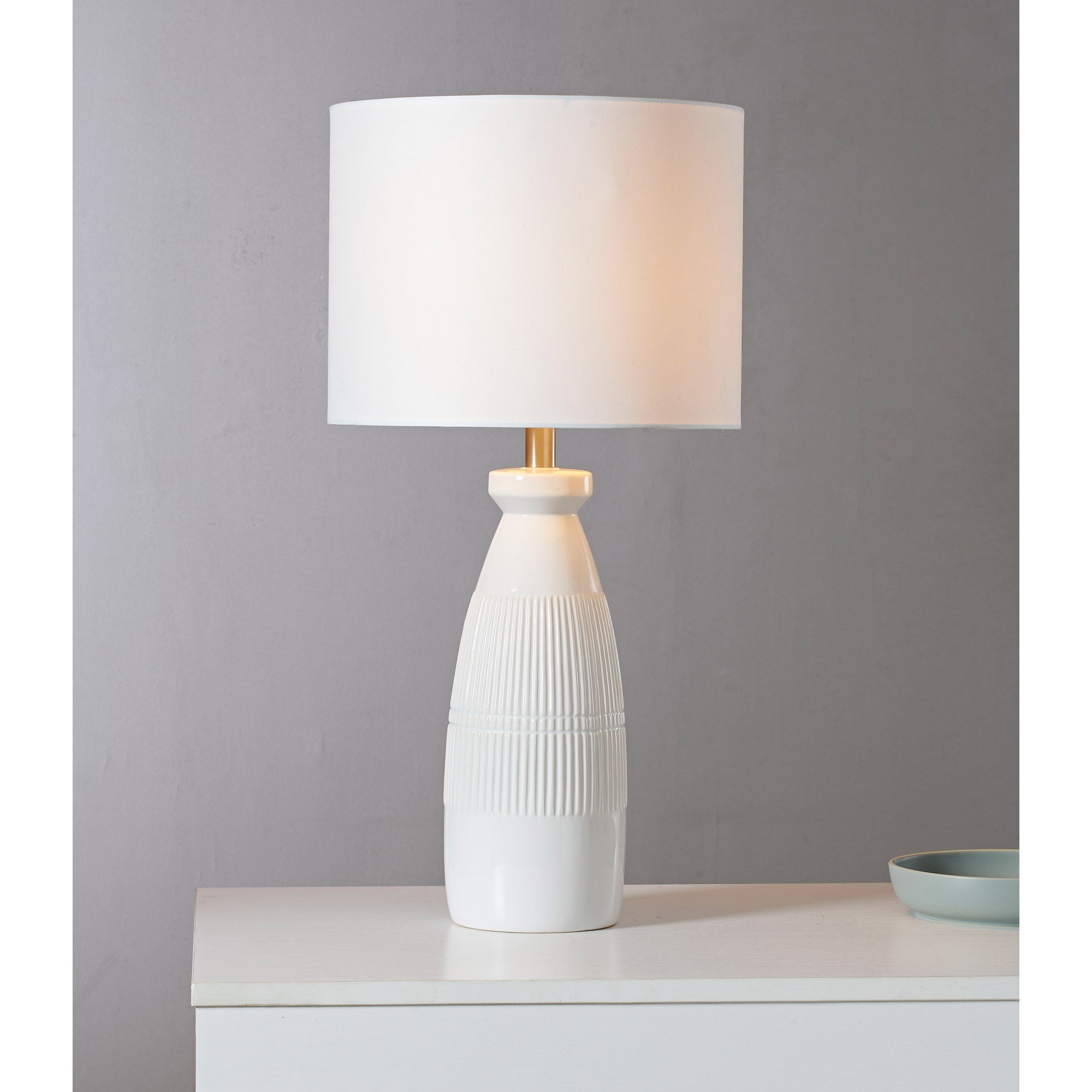 Nado 26.25" Table Lamp, Off-White Shade-Table Lamp-DECOROLALA
