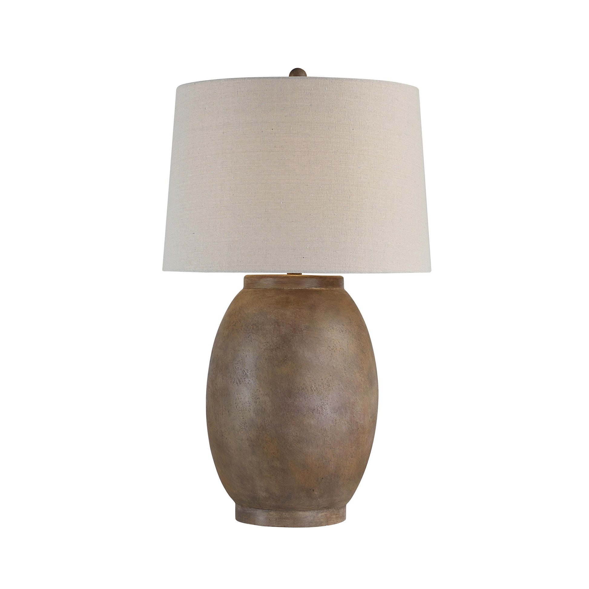 Naima 31" Table Lamp with Linen Shade, Brown-Table Lamp-DECOROLALA