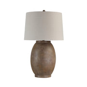 Naima 31" Table Lamp with Linen Shade, Brown-Table Lamp-DECOROLALA